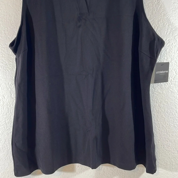 LIZ CLAIBORNE CAREER Sleeveless Black Blouse with Gold Hardware Size 2XL NEW - Picture 3 of 8